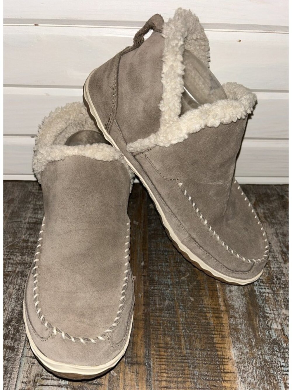 LL Bean Sz 9 Womens Mountain Slipper Suede Boot Mocs Cozy Indoor Outdoor Brown